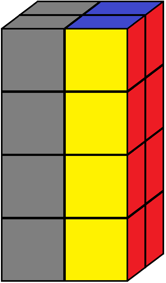 Left face of the 2x2x4 tower cube