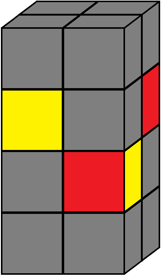 Algorithm of step 1 of how to solve the 2x2x4 tower cube