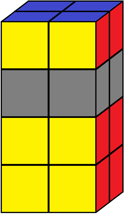 Middle up face of the 2x2x4 tower cube